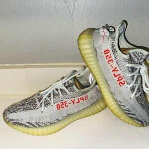 Yeezy Boost 350 V2 Grey and Blue Knit with Red SPLY-350